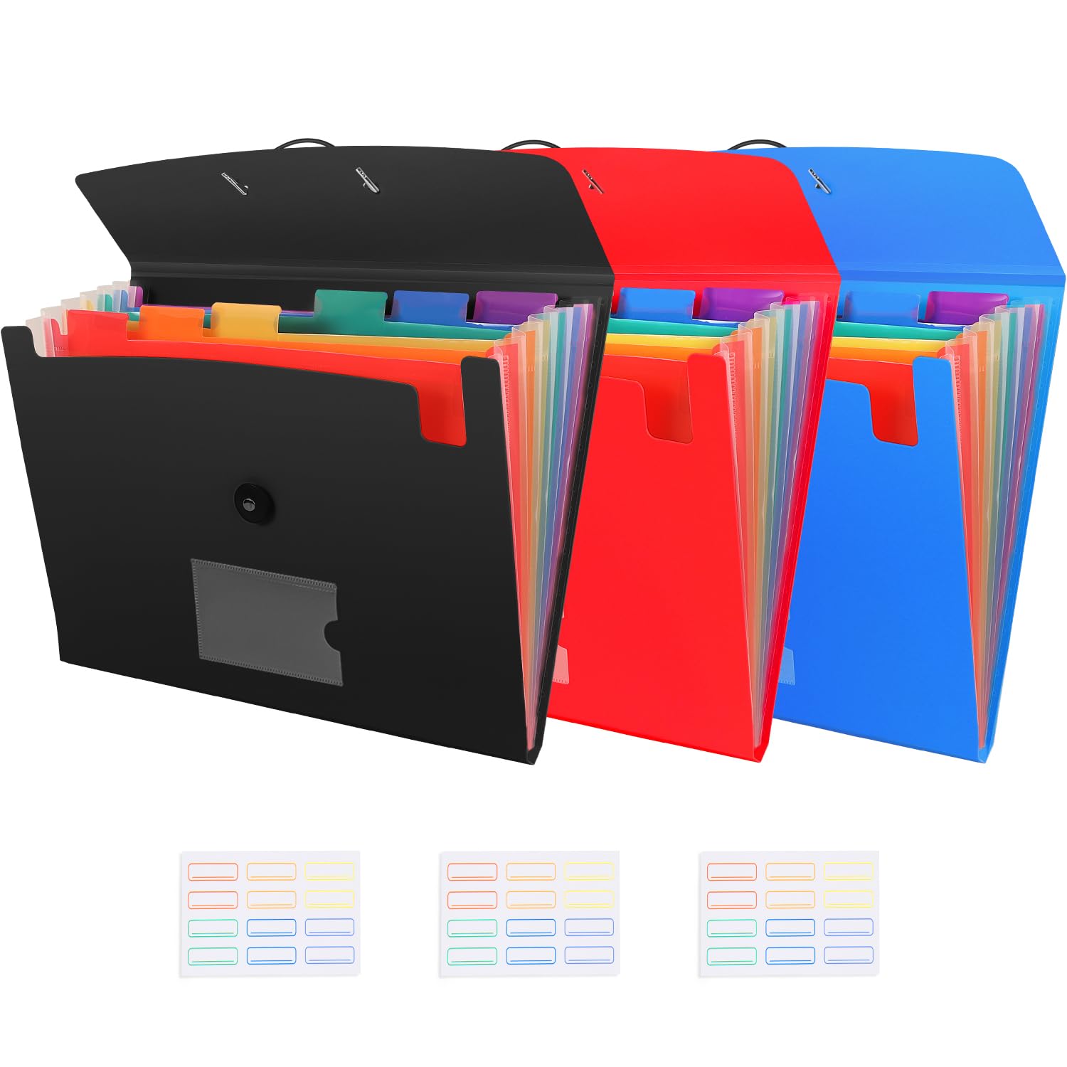 Amazon.com : 7-Pocket Expanding File 3pcs, Plastic Expandable File